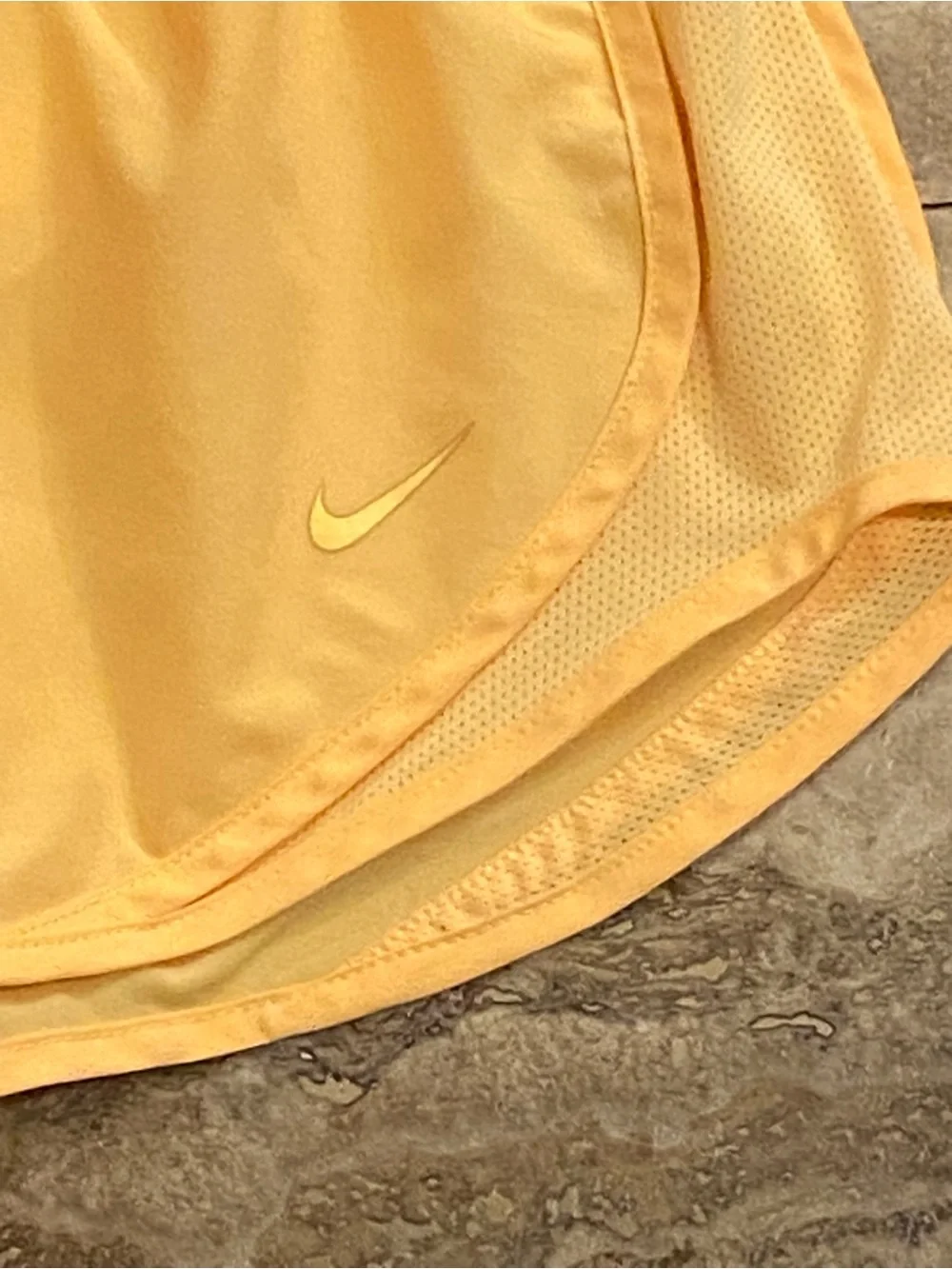 Nike Women's Yellow Dri-FIT Running Shorts Lining